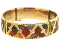 Scottish 19th Century 15ct Gold & Agate Bangle