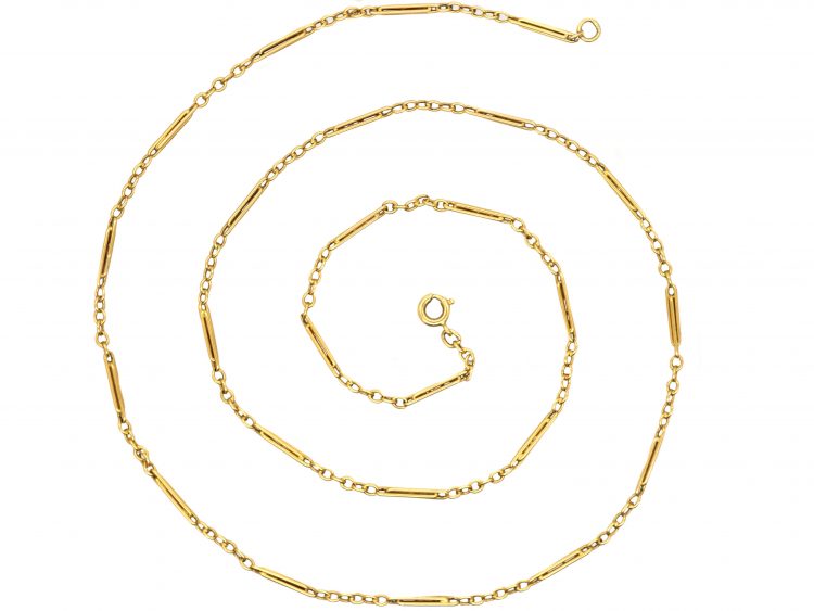 Edwardian 15ct Gold Trace & Long Link Chain