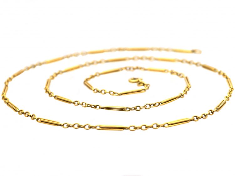 Edwardian 15ct Gold Trace & Long Link Chain