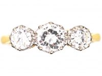 Early 20th Century 18ct Gold & Platinum,Three Stone Diamond Ring