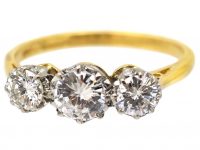 Early 20th Century 18ct Gold & Platinum,Three Stone Diamond Ring