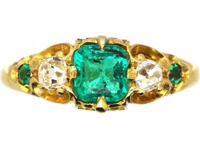 Regency 18ct Gold, Emerald & Diamond Ring
