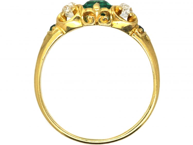 Regency 18ct Gold, Emerald & Diamond Ring