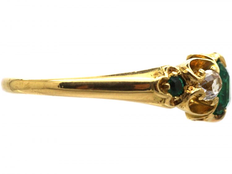 Regency 18ct Gold, Emerald & Diamond Ring