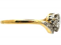 Early 20th Century 18ct Gold & Platinum, Crossover Diamond Ring