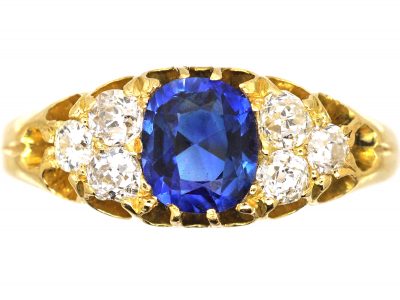 Victorian 18ct Gold, Sapphire & Diamond Ring