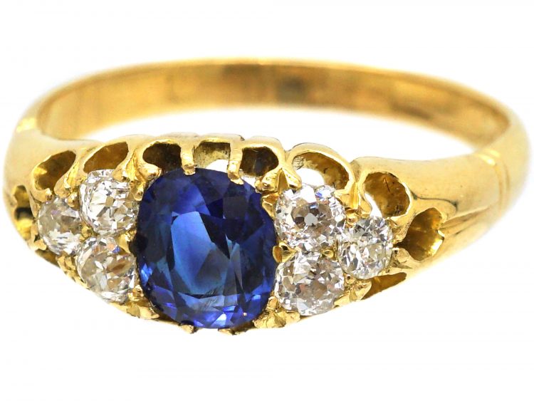Victorian 18ct Gold, Sapphire & Diamond Ring