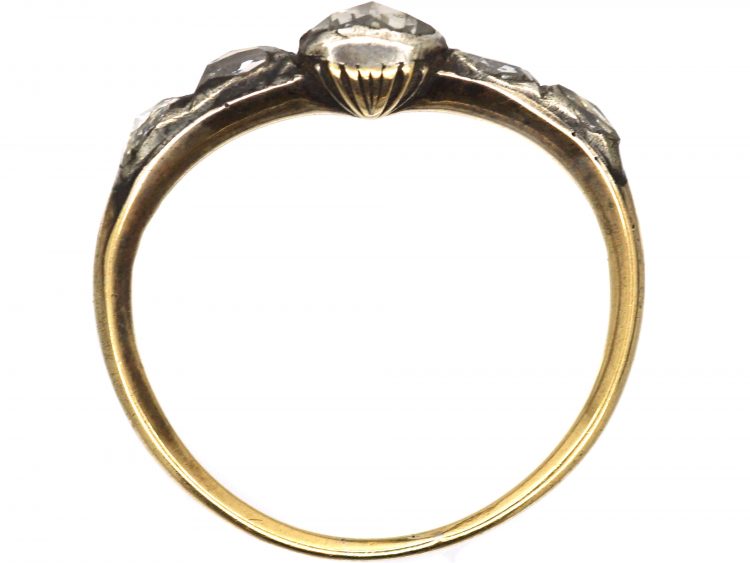 Mid 18th Century Rose Diamond Ring with Heart Shaped Rose Diamond in the Centre