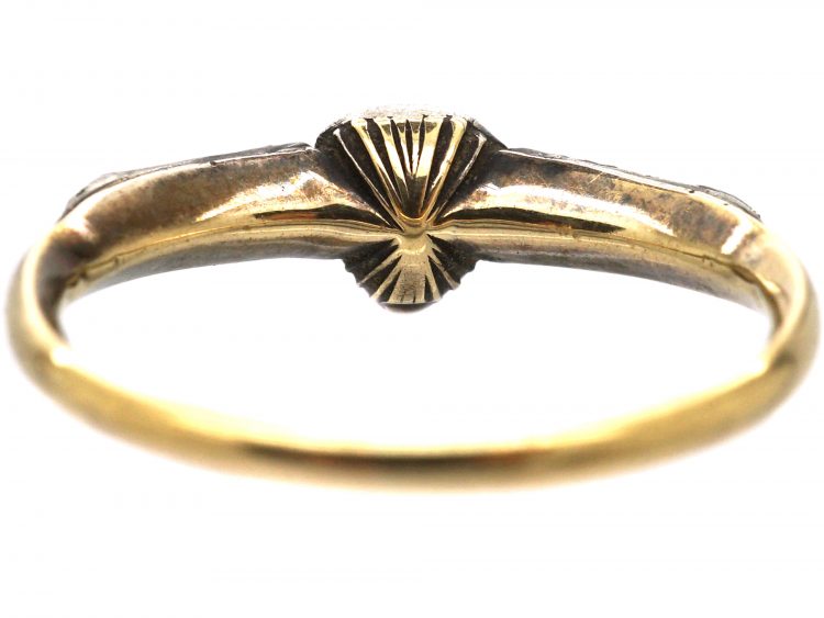 Mid 18th Century Rose Diamond Ring with Heart Shaped Rose Diamond in the Centre