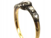 Mid 18th Century Rose Diamond Ring with Heart Shaped Rose Diamond in the Centre