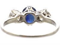 Early 20th Century Platinum, Sapphire & Diamond Three Stone Ring