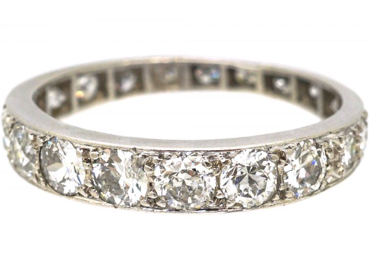 Early 20th Century Platinum, Graduated Diamond Eternity Ring