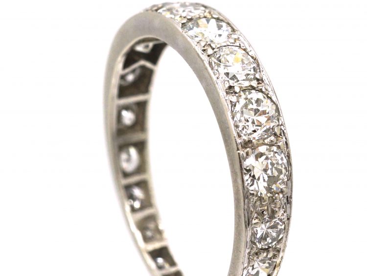 Early 20th Century Platinum, Graduated Diamond Eternity Ring