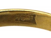 Edwardian 18ct Gold Ring set with a Large Opal with Diamond Shoulders