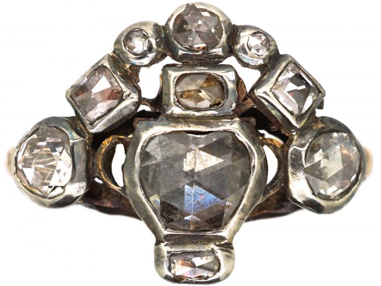 Georgian Giardinetto Ring set with Rose Diamonds