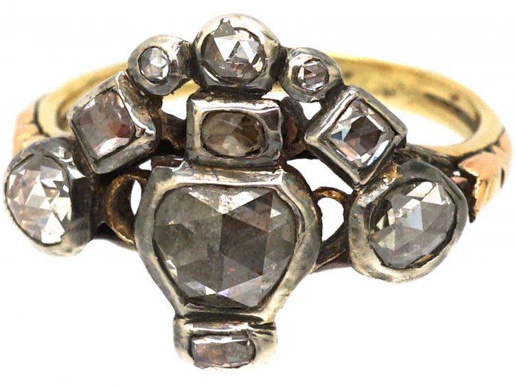 Georgian Giardinetto Ring set with Rose Diamonds