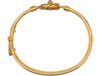 Edwardian 15ct Gold Knot Bangle set with a Diamond