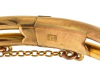 Edwardian 15ct Gold Knot Bangle set with a Diamond