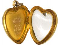 Georgian 18ct Gold Heart Locket set with a Cabochon Amethyst dated 1829 with an Earl's Coronet