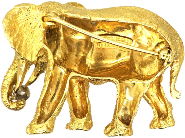 18ct Gold Elephant Brooch by Tiffany