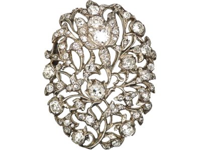 Georgian Giardinetto Brooch set with Diamonds in Original Case