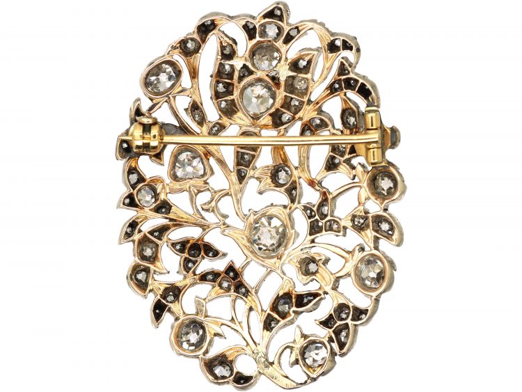 Georgian Giardinetto Brooch set with Diamonds in Original Case