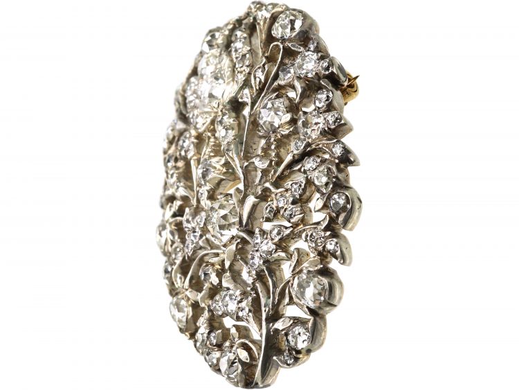 Georgian Giardinetto Brooch set with Diamonds in Original Case