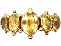 Georgian 15ct Gold Five Stone Foiled Citrine Ring