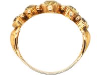 Georgian 15ct Gold Five Stone Foiled Citrine Ring