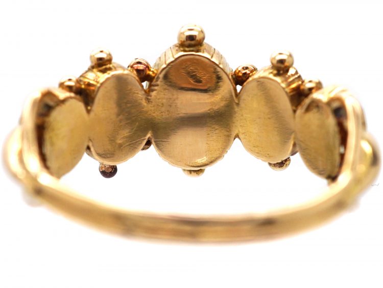 Georgian 15ct Gold Five Stone Foiled Citrine Ring