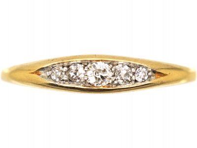 Edwardian 18ct Gold Five Stone Diamond Ring by Alabaster & Wilson