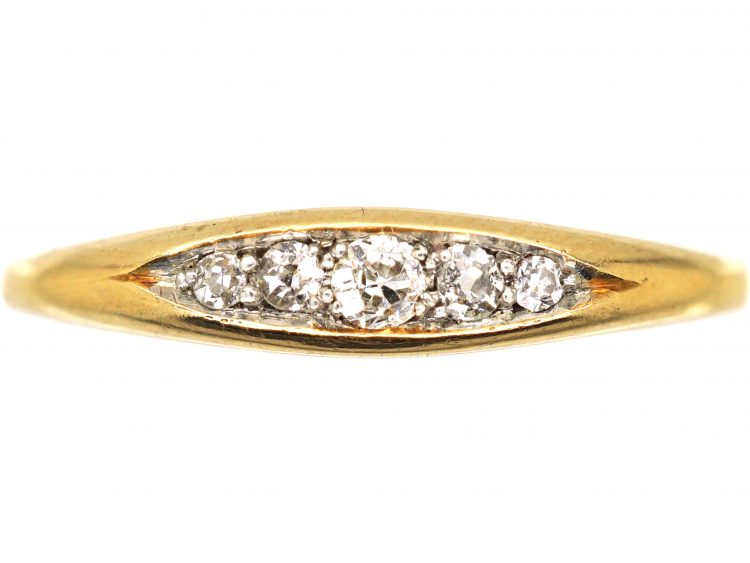 Edwardian 18ct Gold Five Stone Diamond Ring by Alabaster & Wilson
