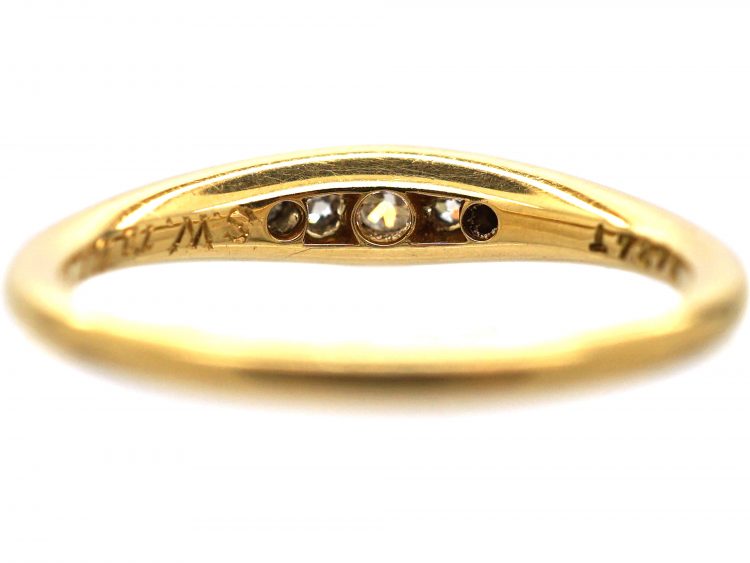 Edwardian 18ct Gold Five Stone Diamond Ring by Alabaster & Wilson