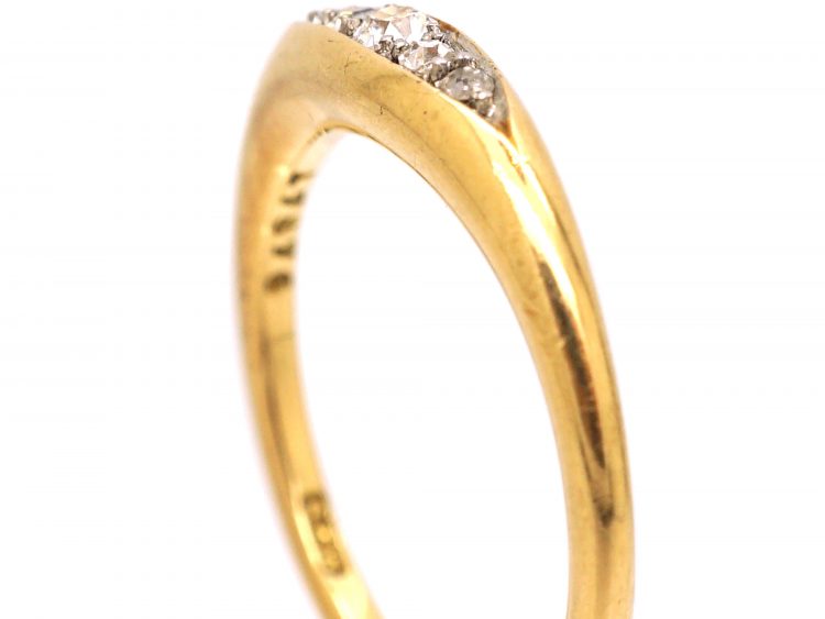 Edwardian 18ct Gold Five Stone Diamond Ring by Alabaster & Wilson