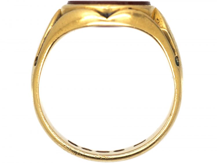 Victorian 18ct Gold Signet Ring set with a Carnelian with Tree Trunk Intaglio