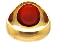 Victorian 18ct Gold Signet Ring set with a Carnelian with Tree Trunk Intaglio