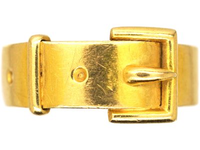 Edwardian 18ct Gold Buckle Ring
