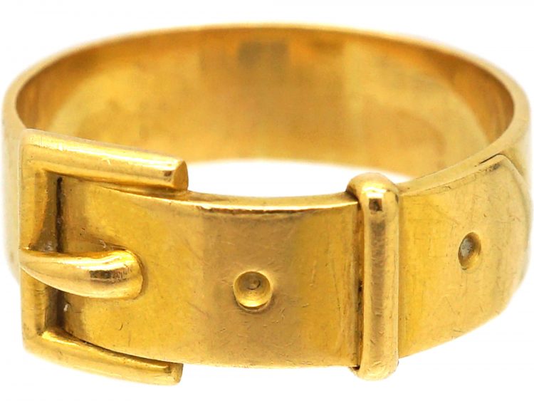 Edwardian 18ct Gold Buckle Ring