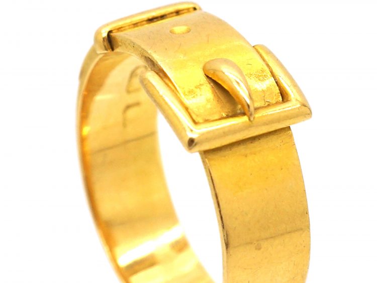 Edwardian 18ct Gold Buckle Ring
