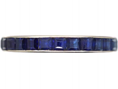 Art Deco 18ct White Gold Eternity Ring set with Sapphires