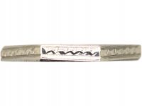 Art Deco Platinum Octagonal Ring with Raised Motifs