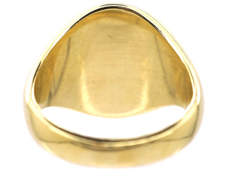 14ct Gold Signet Ring with Lapis Intaglio of a Farmer