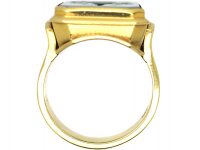 Art Deco Large 14ct Gold Signet Ring with Intaglio of a Warrior & Shield