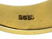 Art Deco Large 14ct Gold Signet Ring with Intaglio of a Warrior & Shield