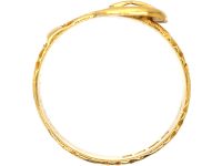 Edwardian 18ct Gold Buckle Ring with Hearts Motif