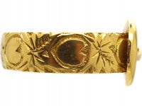 Edwardian 18ct Gold Buckle Ring with Hearts Motif