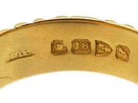 Edwardian 18ct Gold Buckle Ring with Hearts Motif