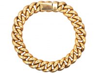 Edwardian 15ct Gold Curb Bracelet