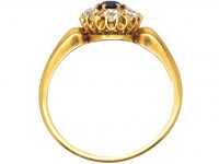 Edwardian 18ct Gold, Sapphire & Diamond Cluster Ring