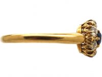 Edwardian 18ct Gold, Sapphire & Diamond Cluster Ring